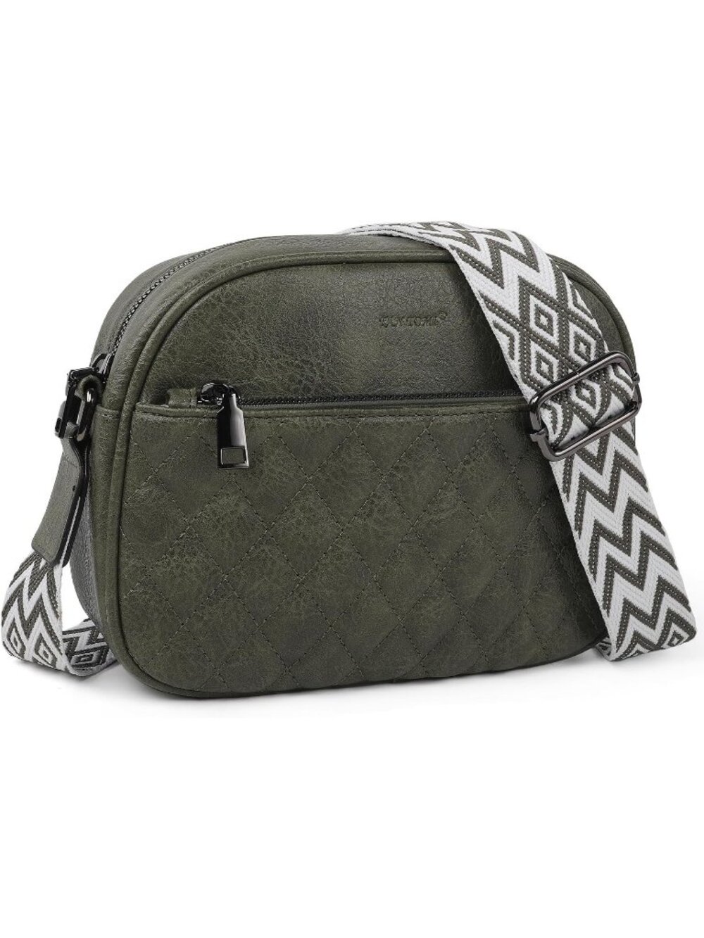 TANTOMI Women Dark Green Leather Purse Crossbody Zipper Pocket Shoulder Handbags